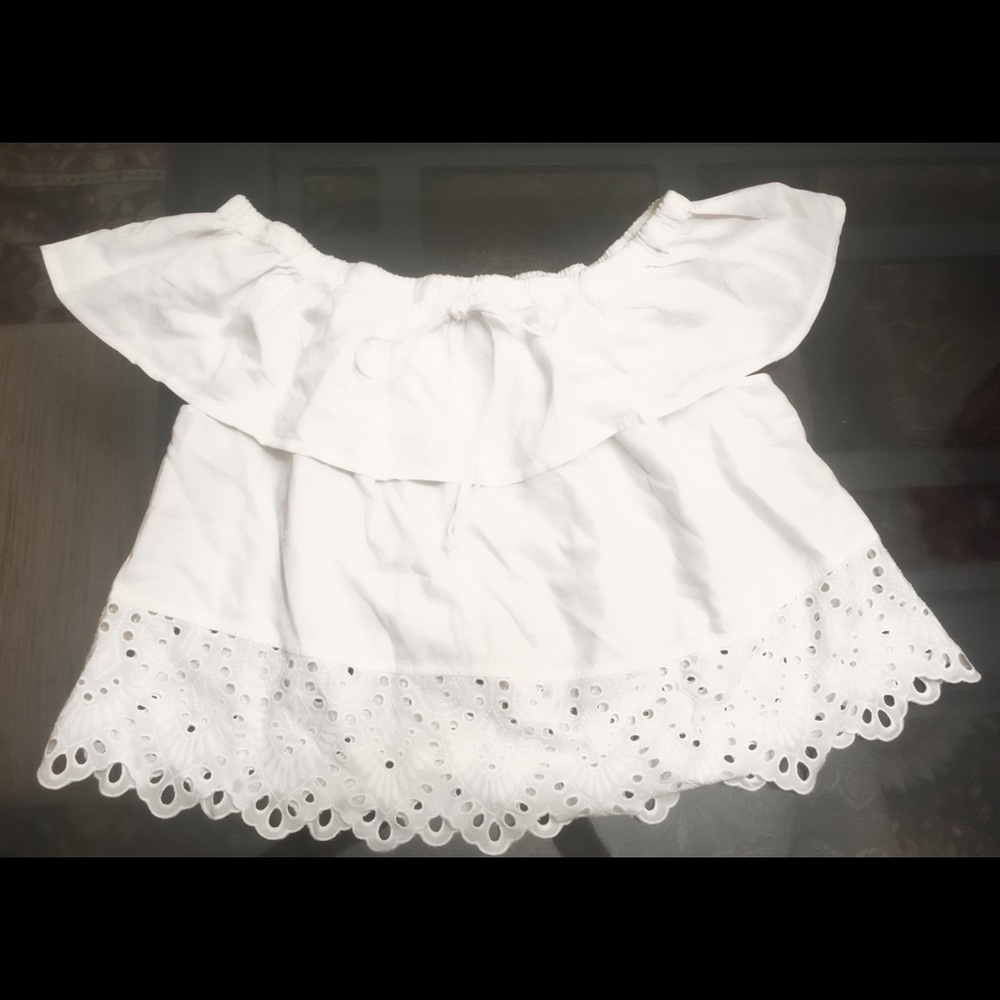 Madewell off the shoulder white top